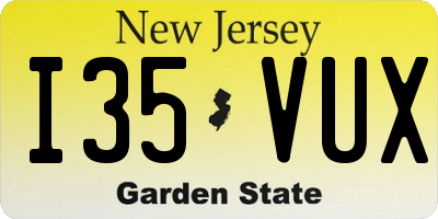 NJ license plate I35VUX