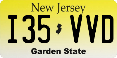 NJ license plate I35VVD
