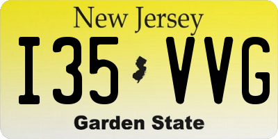 NJ license plate I35VVG