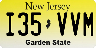 NJ license plate I35VVM