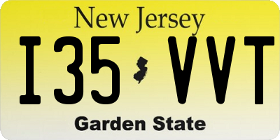 NJ license plate I35VVT