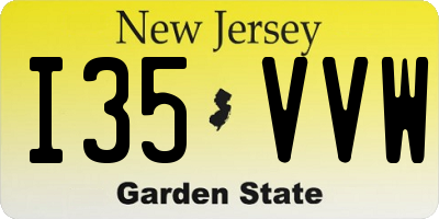 NJ license plate I35VVW