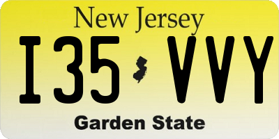 NJ license plate I35VVY
