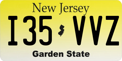 NJ license plate I35VVZ