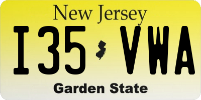 NJ license plate I35VWA