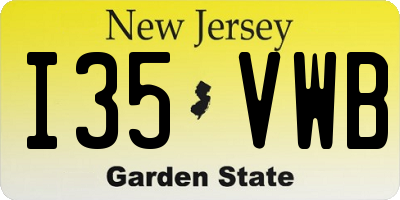 NJ license plate I35VWB