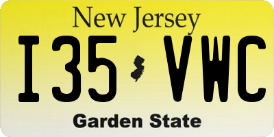 NJ license plate I35VWC
