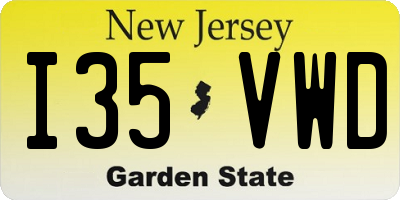 NJ license plate I35VWD