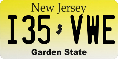 NJ license plate I35VWE