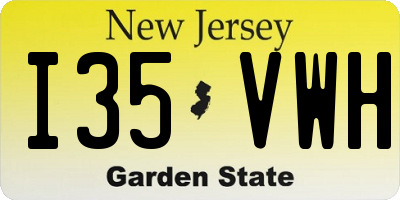 NJ license plate I35VWH