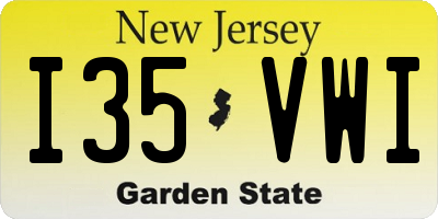 NJ license plate I35VWI