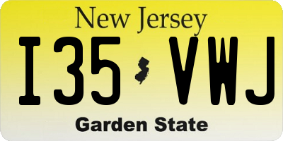 NJ license plate I35VWJ
