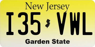 NJ license plate I35VWL