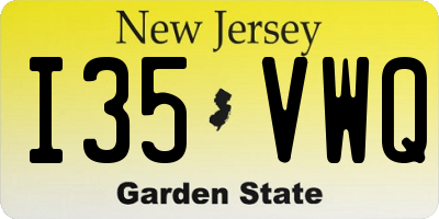 NJ license plate I35VWQ