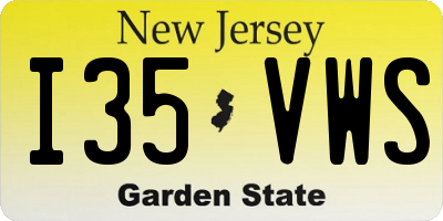 NJ license plate I35VWS