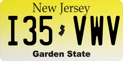 NJ license plate I35VWV