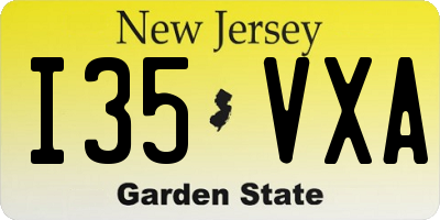 NJ license plate I35VXA
