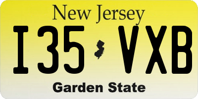 NJ license plate I35VXB