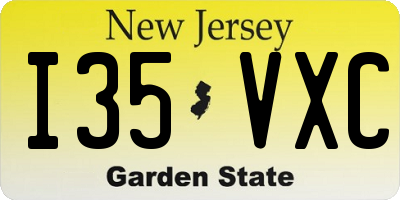 NJ license plate I35VXC