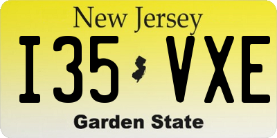 NJ license plate I35VXE