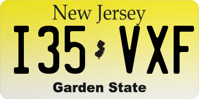 NJ license plate I35VXF