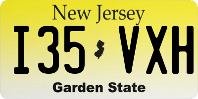 NJ license plate I35VXH