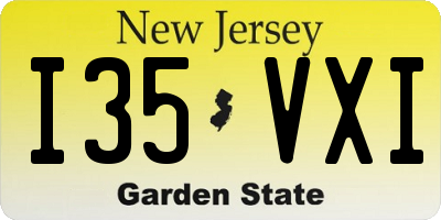 NJ license plate I35VXI