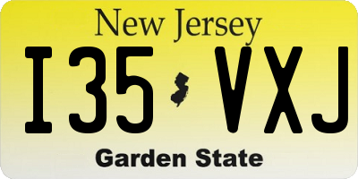 NJ license plate I35VXJ