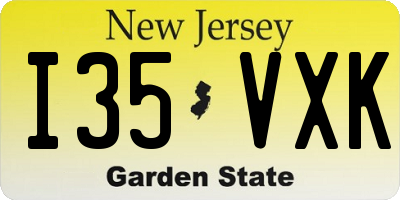 NJ license plate I35VXK