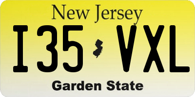 NJ license plate I35VXL