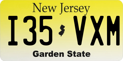 NJ license plate I35VXM