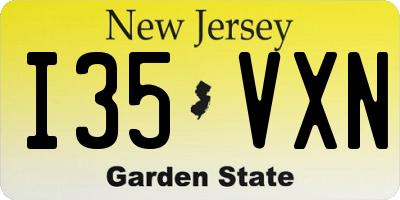 NJ license plate I35VXN