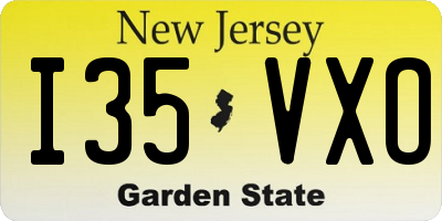 NJ license plate I35VXO