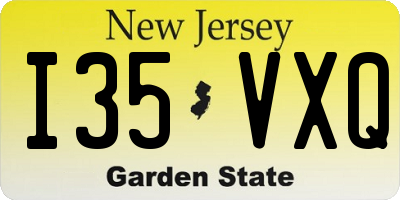 NJ license plate I35VXQ