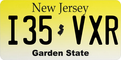 NJ license plate I35VXR