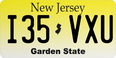 NJ license plate I35VXU