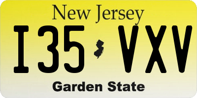 NJ license plate I35VXV