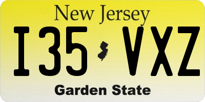 NJ license plate I35VXZ