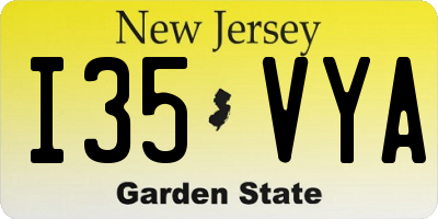 NJ license plate I35VYA