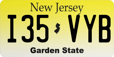 NJ license plate I35VYB