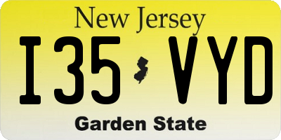 NJ license plate I35VYD