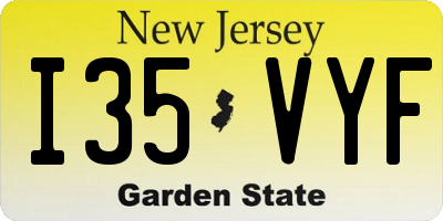 NJ license plate I35VYF