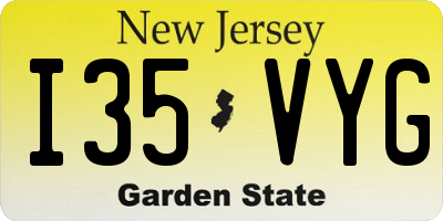 NJ license plate I35VYG