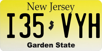 NJ license plate I35VYH