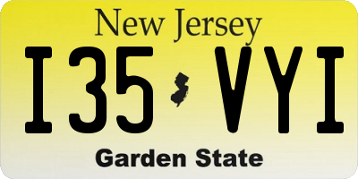 NJ license plate I35VYI