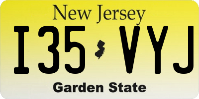 NJ license plate I35VYJ