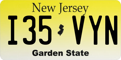 NJ license plate I35VYN