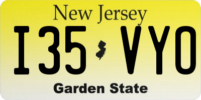 NJ license plate I35VYO