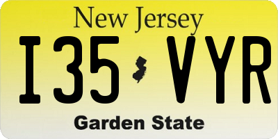 NJ license plate I35VYR