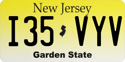 NJ license plate I35VYV